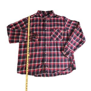 Woolrich Flannel Shirt Men XXL Red Plaid Button Down Long Sleeve Cotton